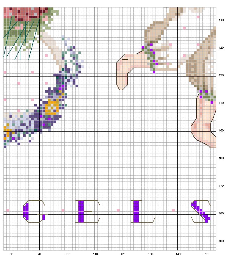 Schema punto croce Angeli annuncio 4