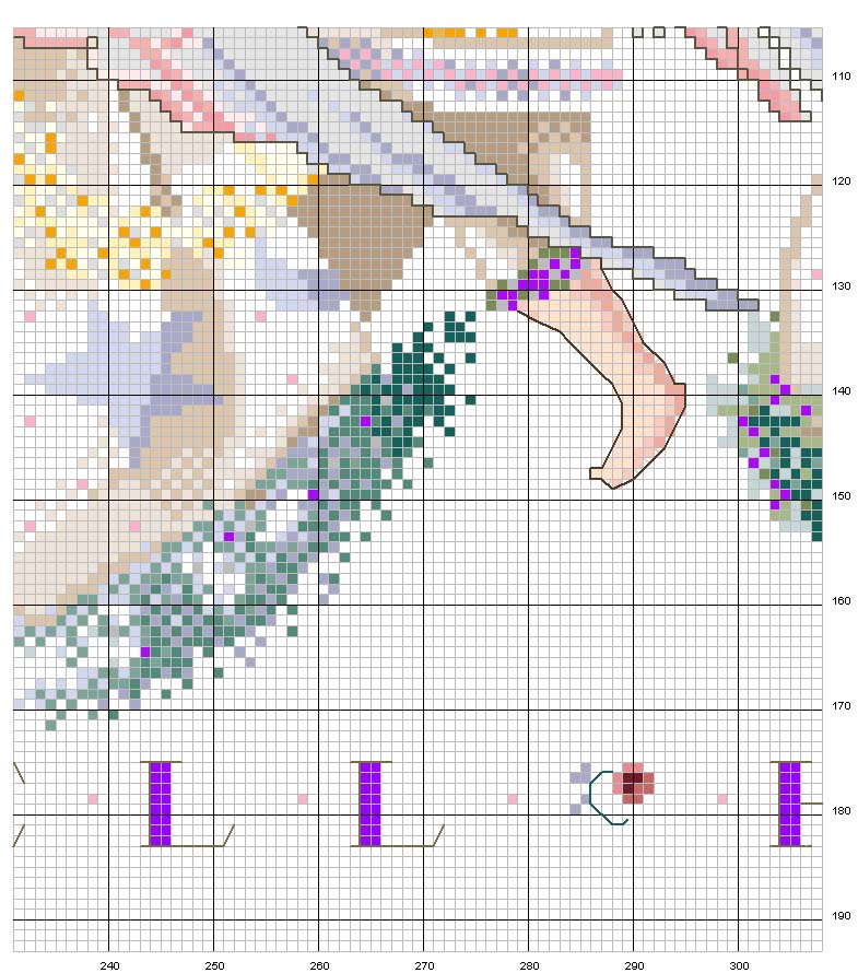 Schema punto croce Angeli annuncio 8