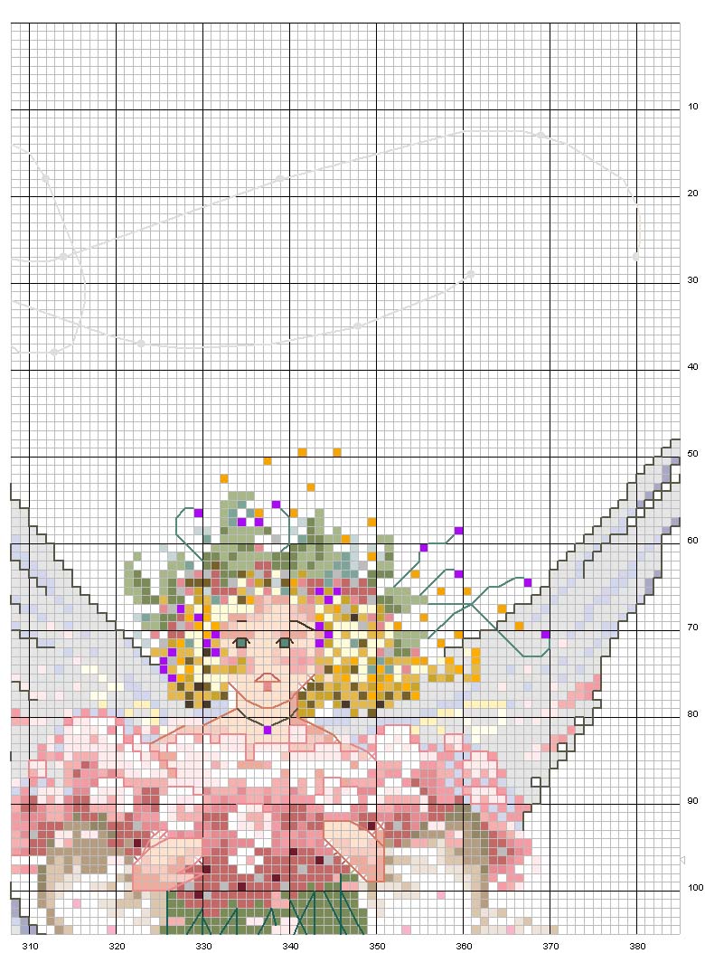 Schema punto croce Angeli annuncio 9