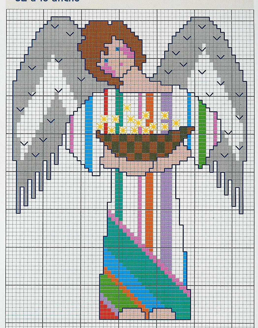 Schema punto croce Angelo 2 nativita
