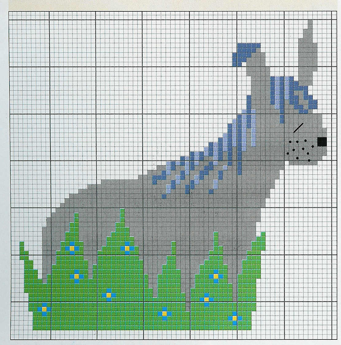 Schema punto croce Asinello nativita