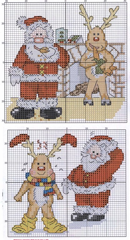 Schema punto croce Babbi simpatici 1