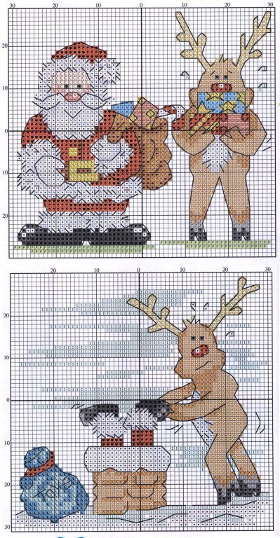 Schema punto croce Babbi simpatici 2