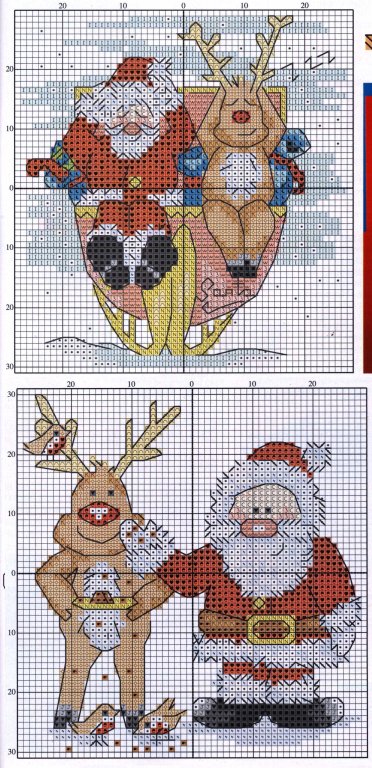 Schema punto croce Babbi simpatici 3