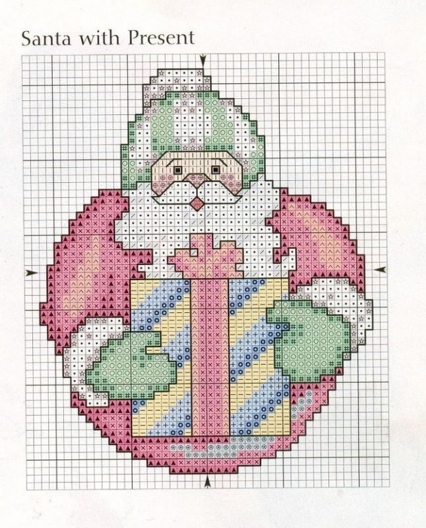 Schema punto croce Babbo palla 3