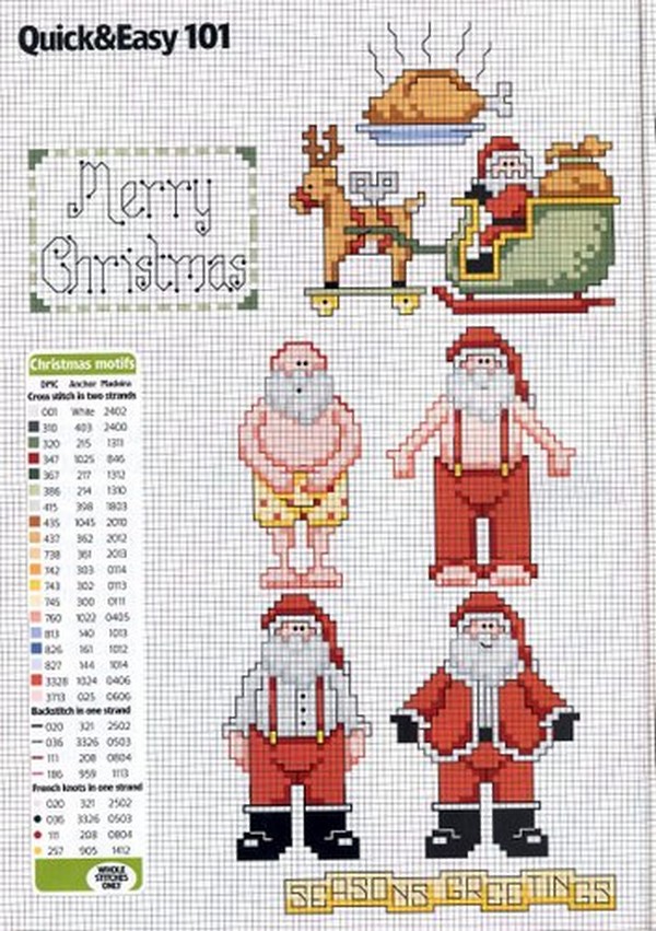 Schema punto croce Babbonatale strip