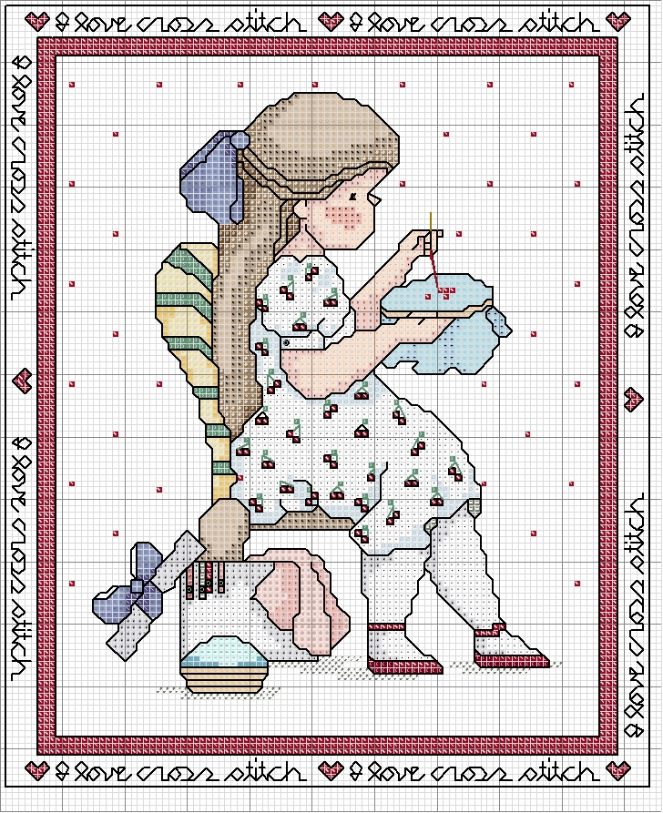 Schema punto croce Bimba che ricama