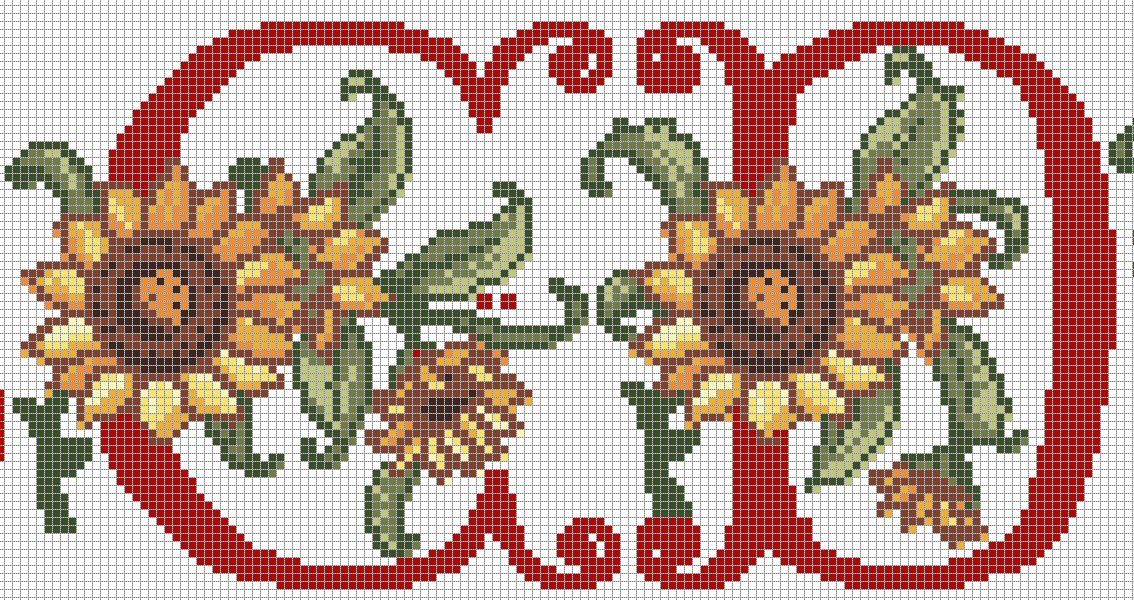 Schema punto croce C d girasole