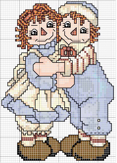 Schema punto croce Coppietta