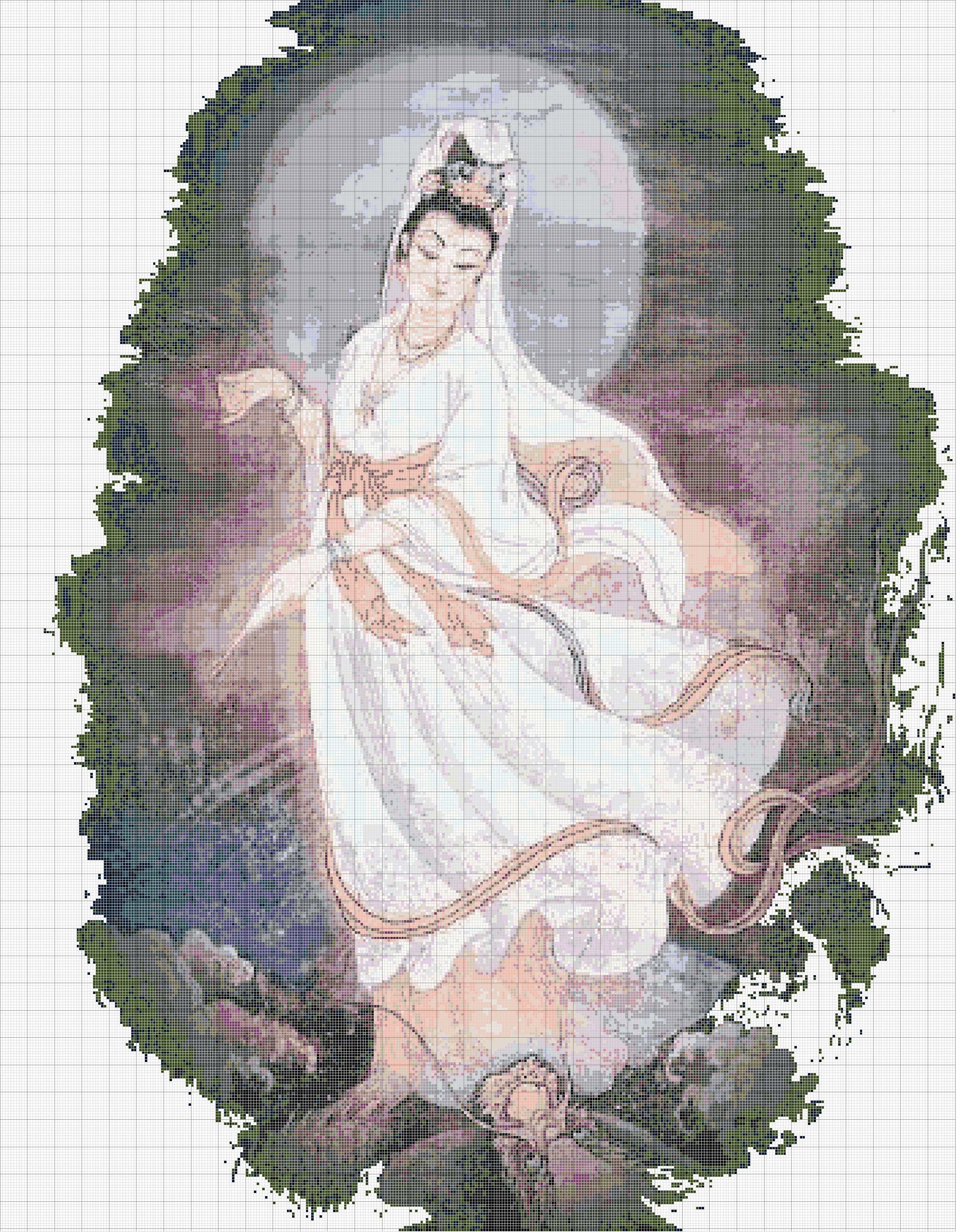 Schema punto croce Dama antica