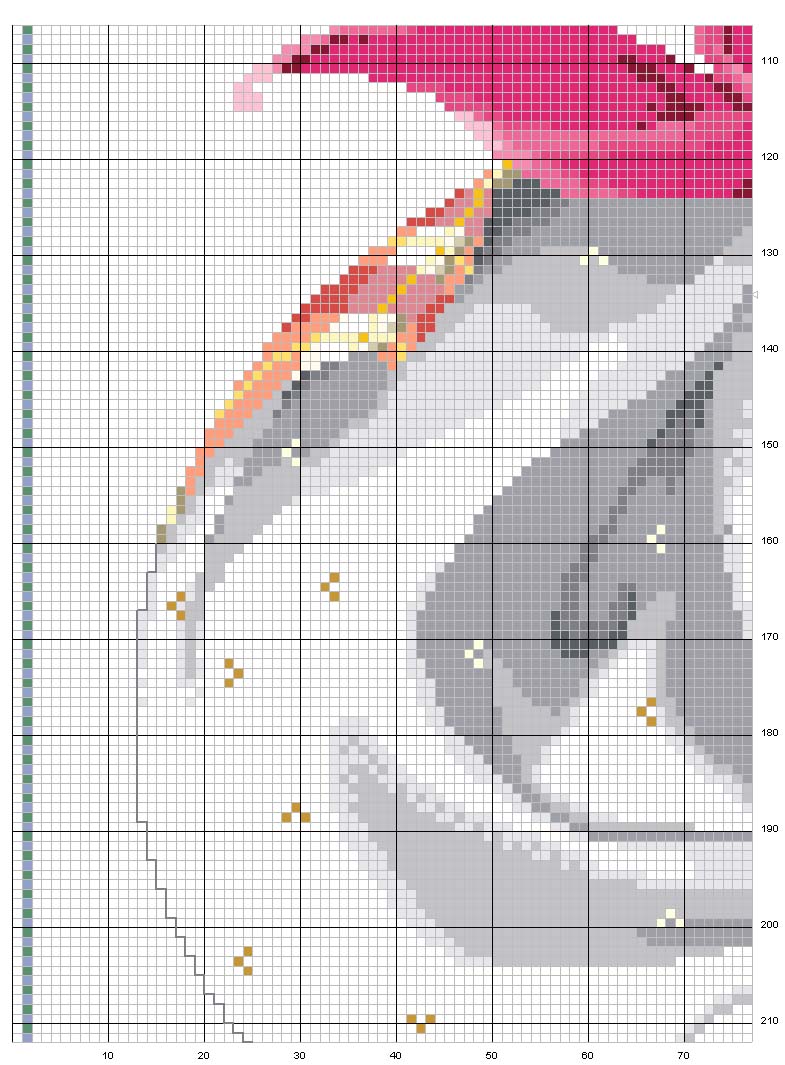 Schema punto croce Dama delle rose 2