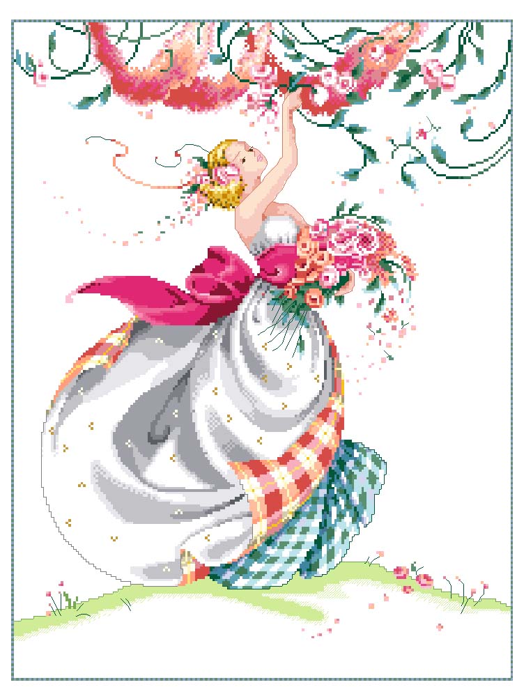 Schema punto croce Dama delle rose