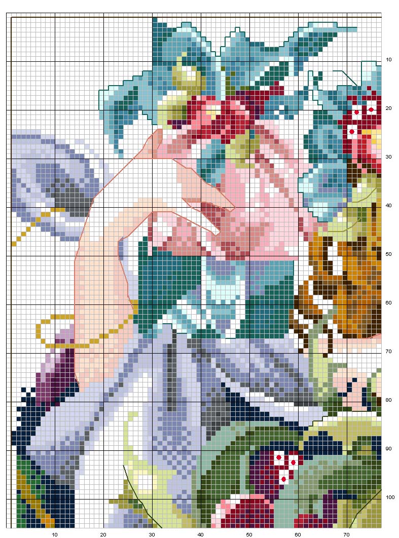 Schema punto croce Dama natale 1