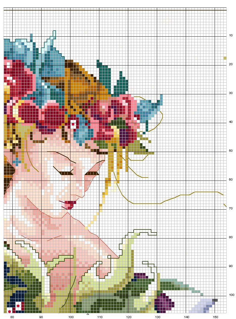 Schema punto croce Dama natale 4