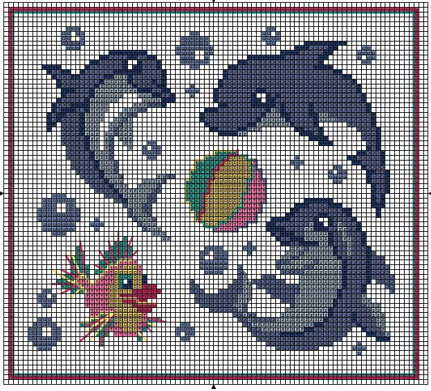 Schema punto croce Delfini che giocano