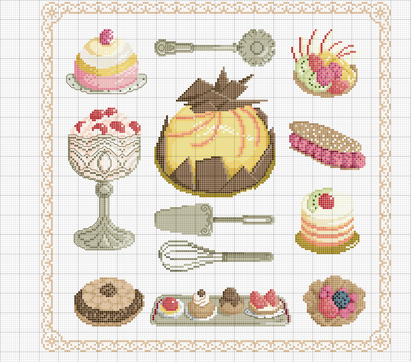 Schema punto croce Dolci