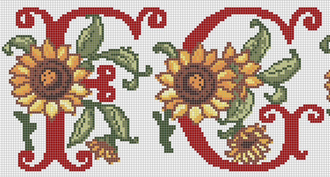 Schema punto croce F g girasole