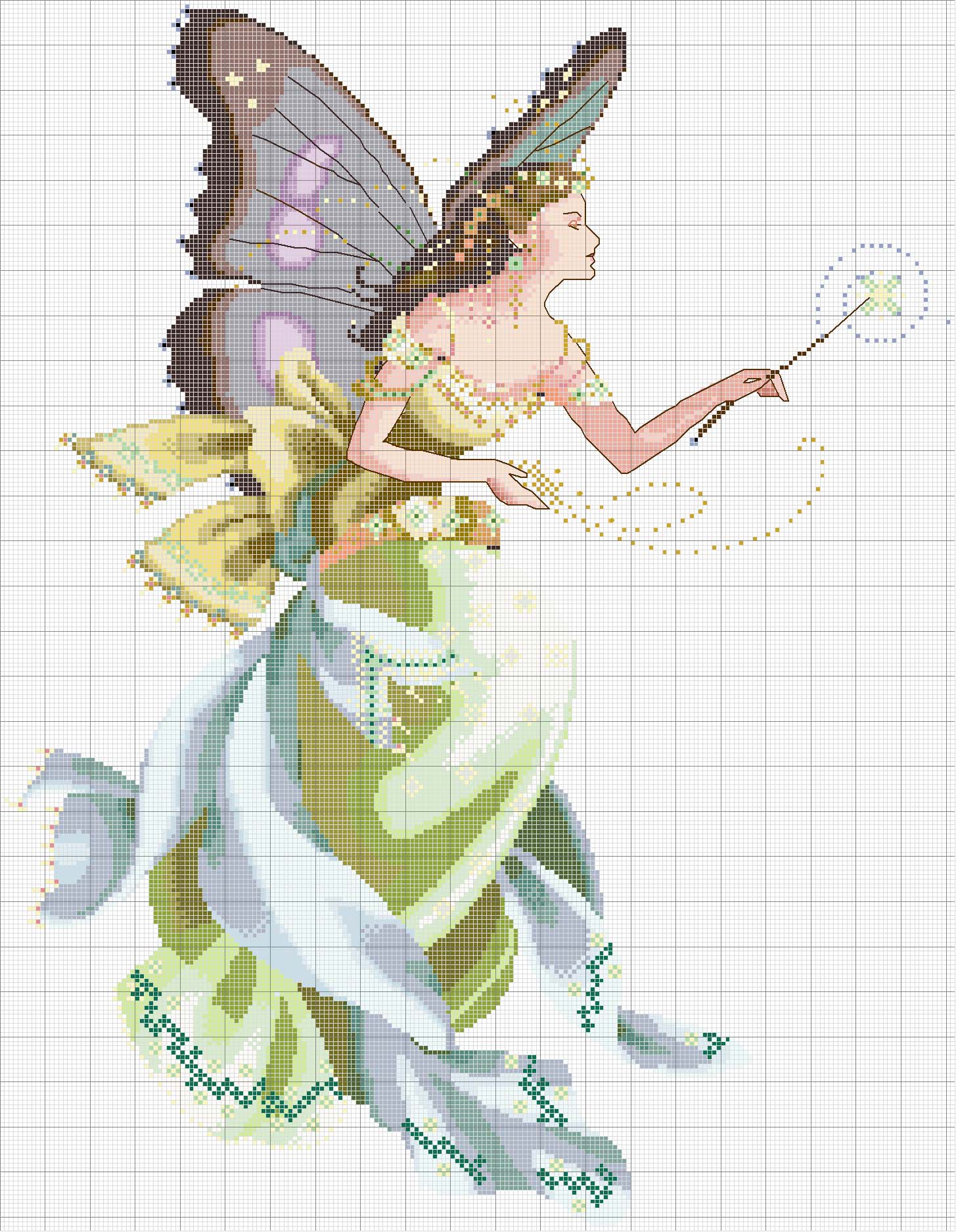 Schema punto croce Fata con bacchetta