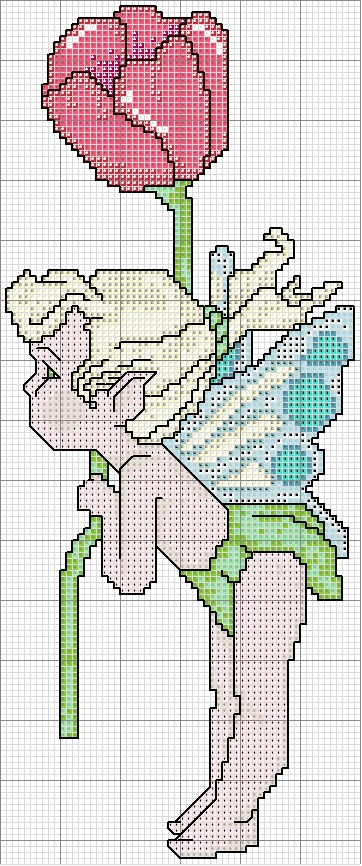 Schema punto croce Fata papavero