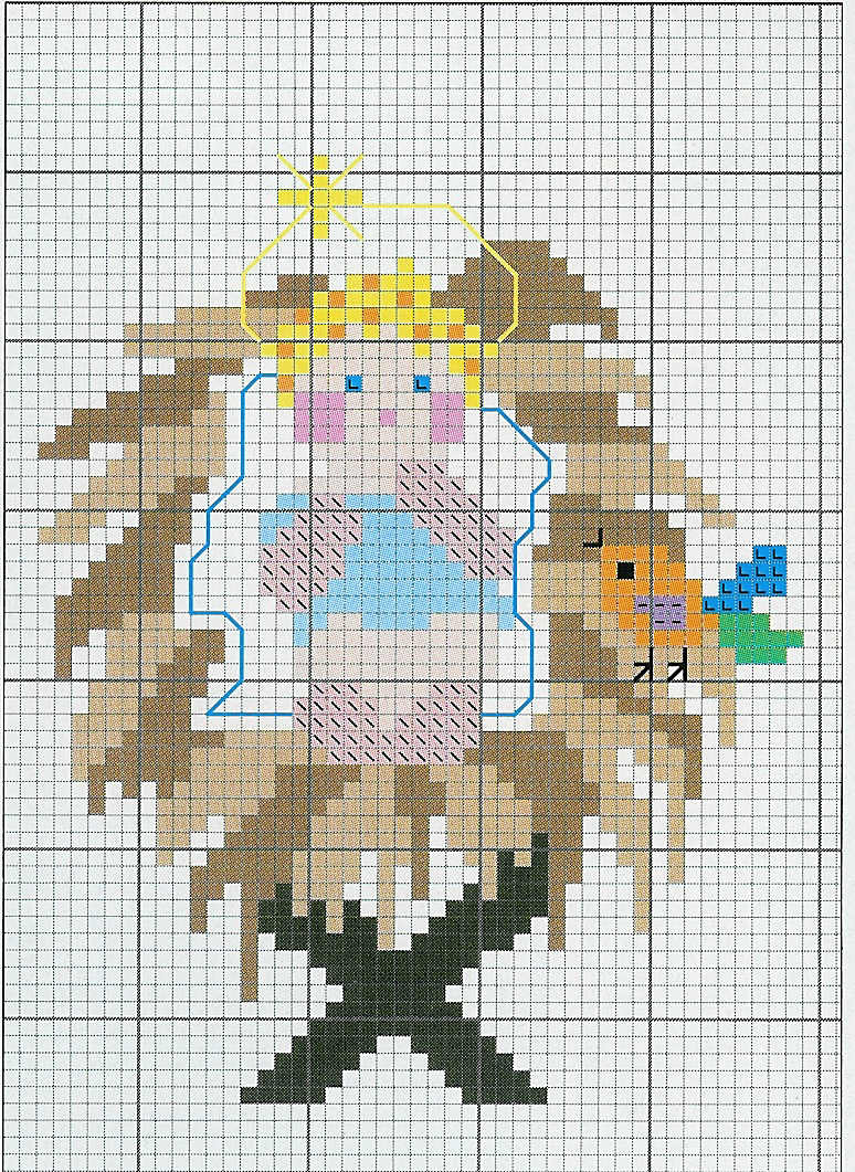 Schema punto croce Gesubambino nativita