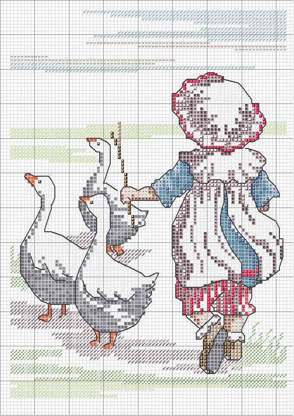 Schema punto croce Le oche