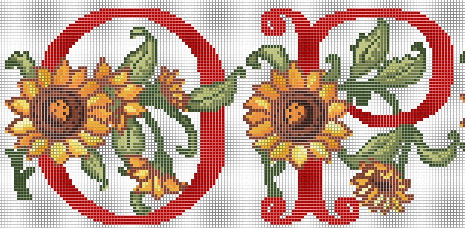 Schema punto croce O p girasole