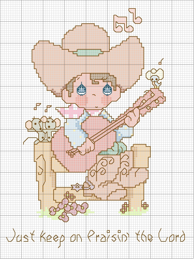 Schema punto croce Pm cow boy