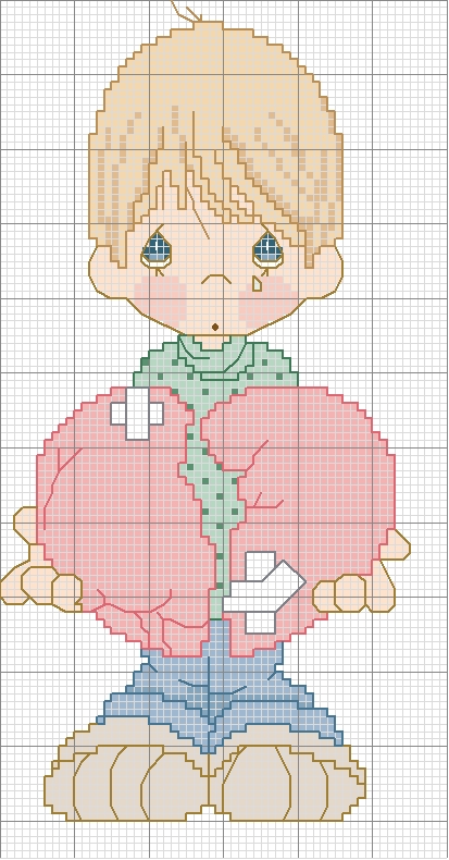 Schema punto croce Pm cuore spezzato