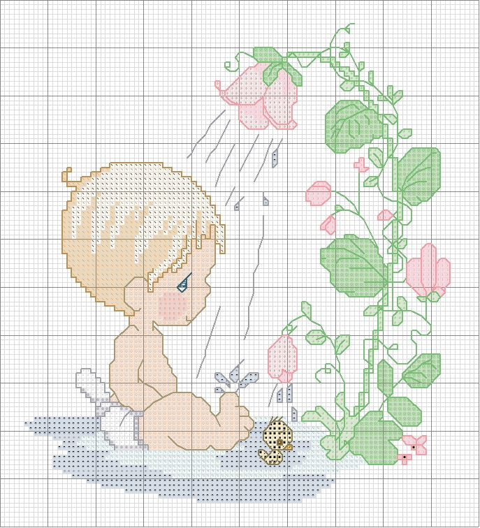 Schema punto croce Pm doccia da fiore