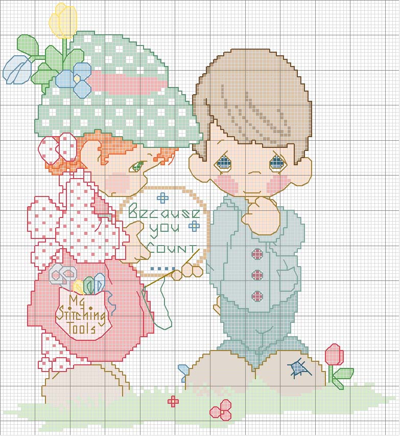 Schema punto croce Precious moments 99