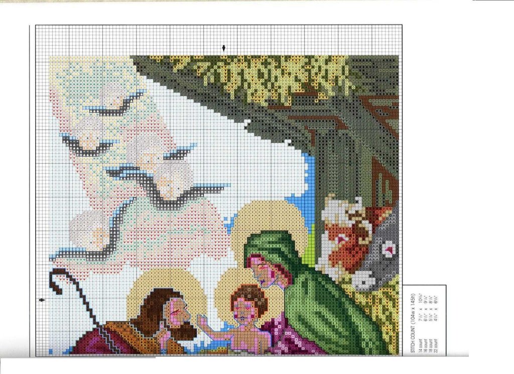 Schema punto croce Sacra famiglia b2