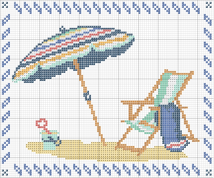 Schema punto croce Sdraio ombrellone