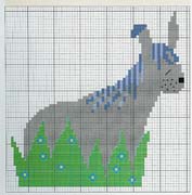 Schema punto croce Asinello Nativita