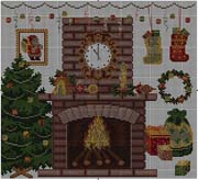 Schema punto croce Camino Natalizio