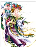 Schema punto croce Dama Natale