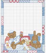 Schema punto croce Fiocco Nascita Animali