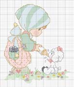 Schema punto croce Pm Biberon Agnellino