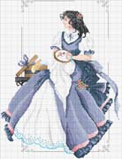 Schema punto croce Ricamatrice Romantica