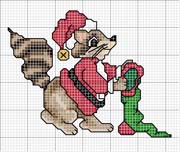 Schema punto croce Scoiattolo Natale