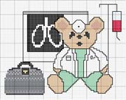 Schema punto croce Teddy Dottore