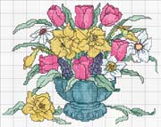 Schema punto croce Vaso Fiori