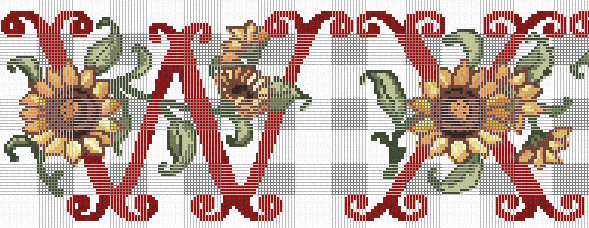 Schema punto croce W x girasole