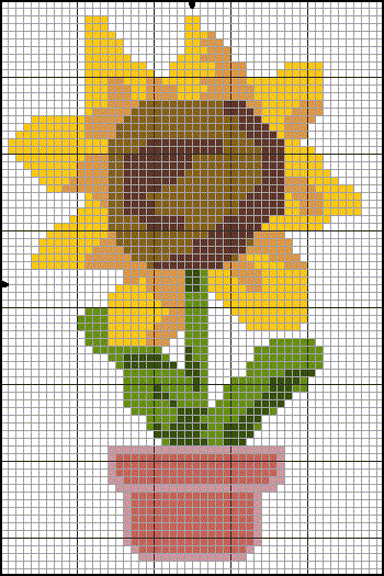 Schema punto croce Girasole