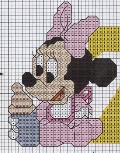 Schema punto croce Baby topolina biberon