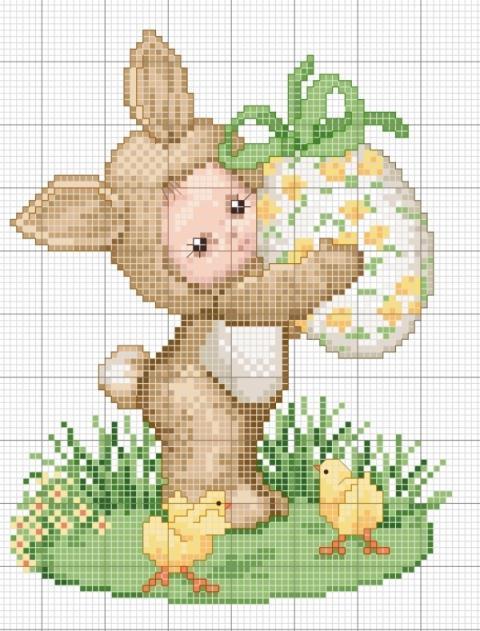 Schema punto croce Coniglio uovo