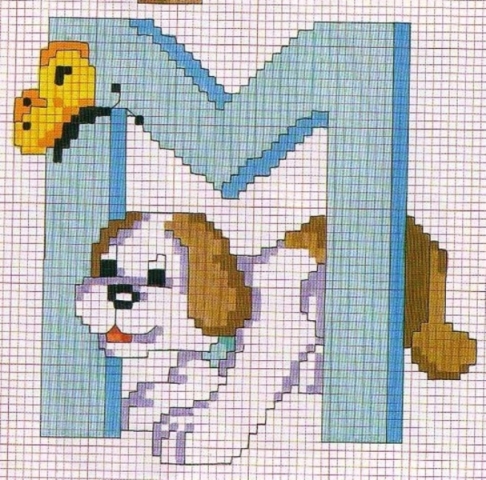 Schema punto croce M cane2