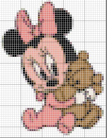 Schema punto croce Minnie 65 punti
