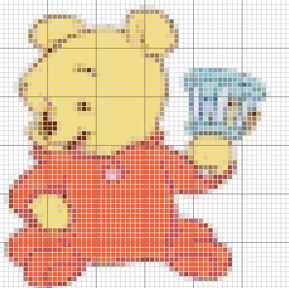 Schema punto croce Pooh baby