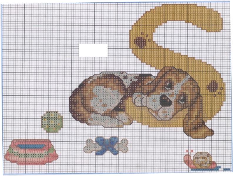 Schema punto croce S cane