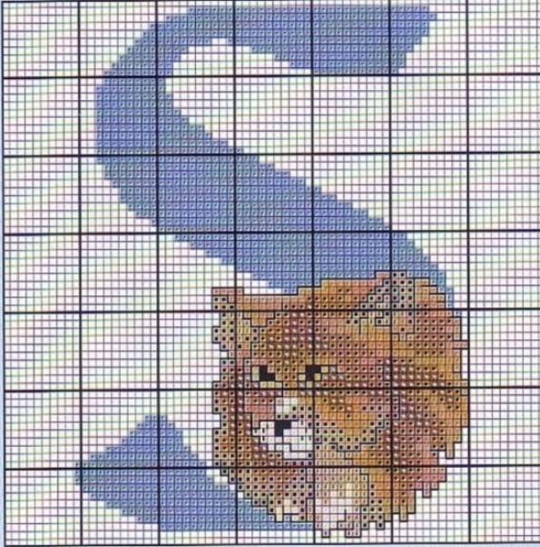 Schema punto croce S gatto